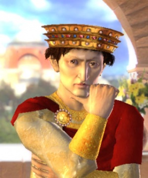 Justinian I. im 3D-Diplomatiebildschirm